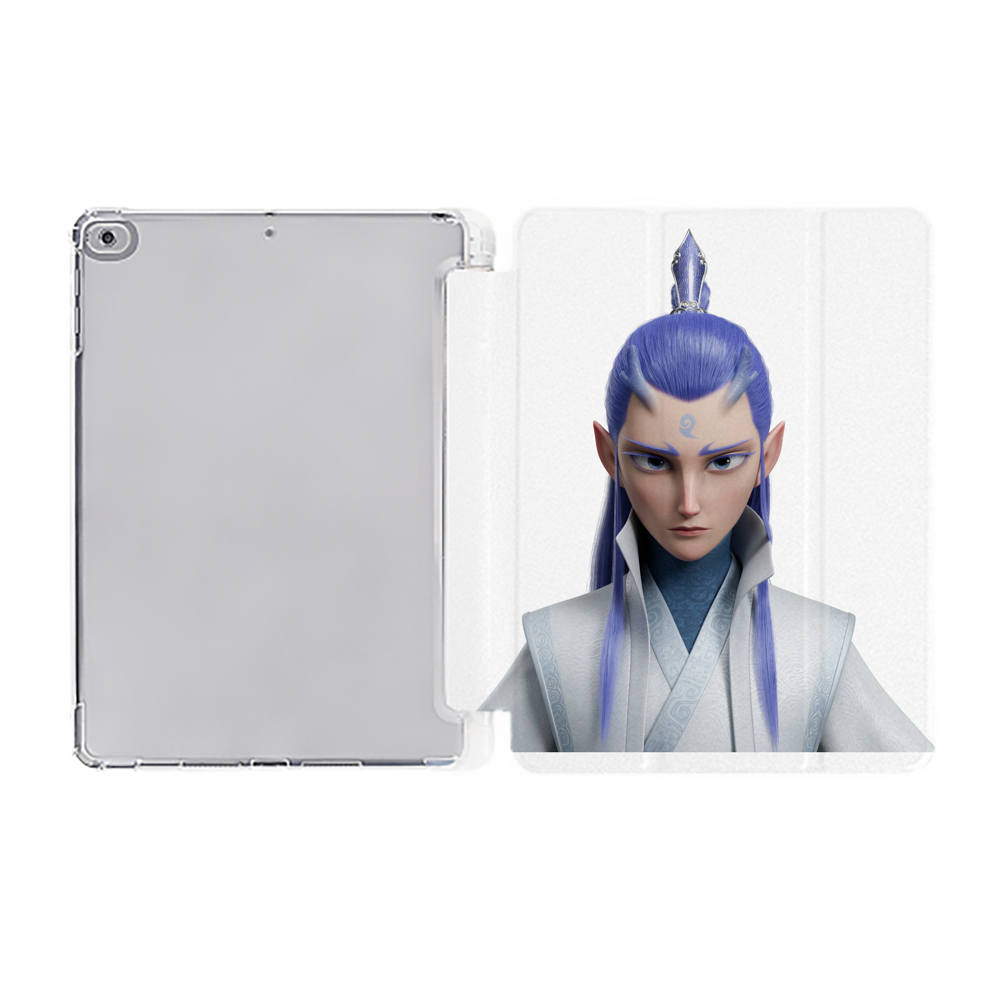 （画像用） Ne Zha 2 ナタ 魔童の大暴れ IPad ケース ペン収納付き 三つ折りスタンド PUレザー×シリコン 対応機種9.5/10.5/10.9インチ
